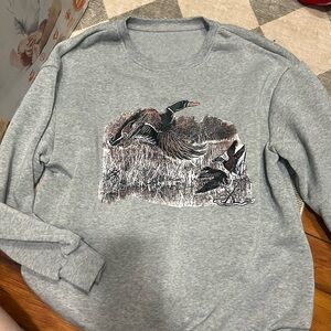 Wildlife Print Gray Sweatshirt